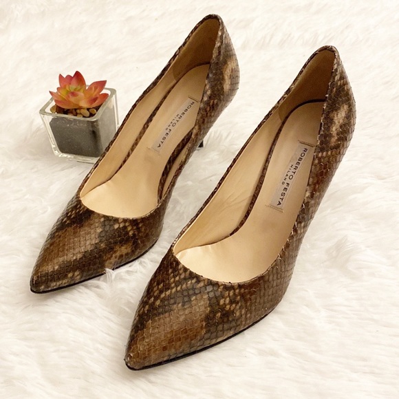 ROBERTO FESTA | Snakeskin leather pointed toe heel Milano women’s 6 - Picture 4 of 9